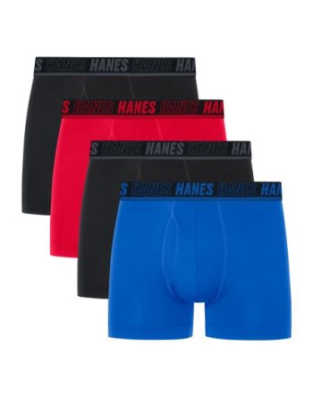 Hanes Moves Ultimate Men's Anti-Chafe Trunk Underwear, Total Support Pouch, X-Temp, 4-Pack, 4 #UMSTC4