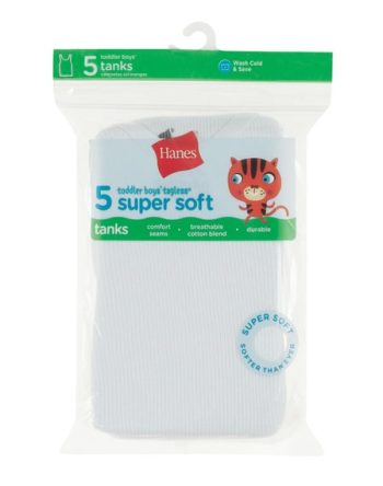 Hanes Toddler Boys' Tank, White, 5-Pack #TBUTA5
