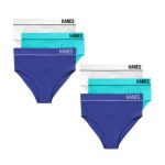 Hanes Originals Women's Seamless Rib Hi-Leg Bikini Underwear, Assorted, 6-Pack #MH13FA