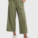 Hanes Originals Women's French Terry Wide Leg Cropped Pants #WFT590