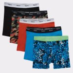 Hanes Originals Boys' Boxer Brief Underwear, Orange & Assorted, 5-Pack #BROBB1