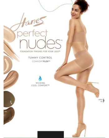 Hanes Perfect Nudes? Run Resistant Tummy Control Girl Short Hosiery #PN0001