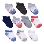 Hanes Infant/Toddler Boys' Heel Shield Socks, Gripper Foot Bottoms, 10-Pairs #TB2510