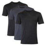 Hanes Moves Ultimate Men's Breathable Mesh Crewneck T-Shirt, X-Temp, Black/Grey, 3-Pack #UM2CD3