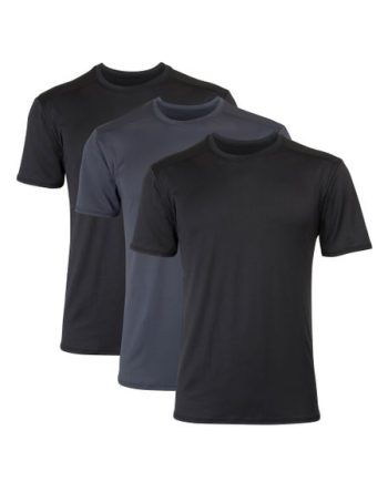 Hanes Moves Ultimate Men's Breathable Mesh Crewneck T-Shirt, X-Temp, Black/Grey, 3-Pack #UM2CD3