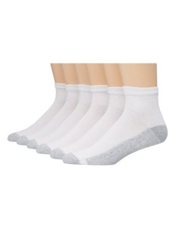 Hanes Double Tough Men's Big & Tall Ankle Socks, Shoe Sizes 12-14, 6-Pairs #145L6