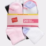 Hanes Girls' Ankle Socks, Super Value Pack, 20-Pairs #HGAN20