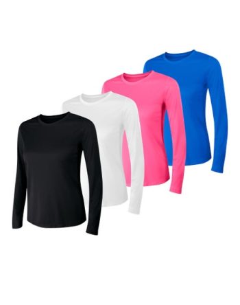 Hanes Sport Cool DRI Women's Performance Long Sleeve T-Shirt, 4-Pack #O93084