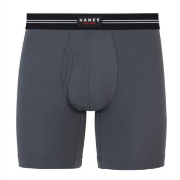 Hanes Perfect Flex Men's Boxer Brief Underwear, Lightweight & Breathable, Grey, 1-Pack #UJBBB1