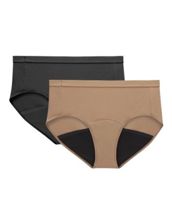Hanes Just My Size Comfort, Period. Brief Period Underwear, Super Leaks, 2-Pack (PLUS SIZES) #SPP40A