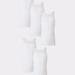 Hanes Ultimate Tall Men's Tank Top Undershirts Pack, Cotton, 5-Pack, (Big & Tall Sizes) #7913T5