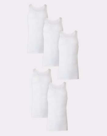 Hanes Ultimate Tall Men's Tank Top Undershirts Pack, Cotton, 5-Pack, (Big & Tall Sizes) #7913T5