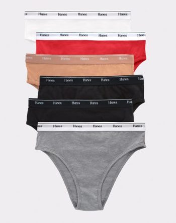 Hanes Originals Women's Hi-Leg Underwear, Breathable Stretch Cotton, 6-Pack #OC43AS
