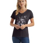 Hanes Women's V-Neck Graphic T-Shirt, Beach Floral Cascade #GT9337??Y06598