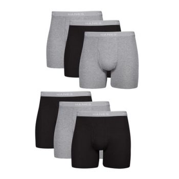 Hanes Comfort Flex Men's Cotton Boxer Brief Underwear, Moisture-Wicking, 6-Pack #2349K6