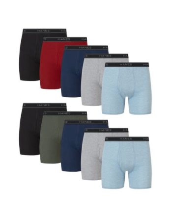 Hanes Men's Cotton Boxer Briefs, 10-Pack #7349P0