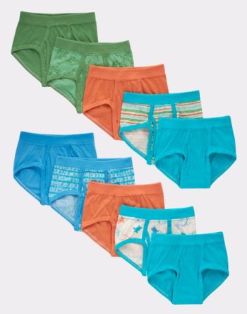 Hanes Pure Comfort Toddler Boys' Cotton Brief Underwear, 10-Pack #TBPUBR
