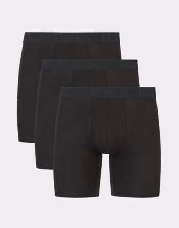 Hanes Originals Ultimate Men's SuperSoft Boxer Brief Underwear, Black, 3-Pack #UO2BA3