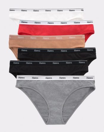 Hanes Originals Women's Bikini Underwear, Breathable Stretch Cotton, 6-Pack #OC42AS