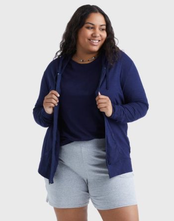 Hanes Just My Size Women's Full-Zip Slub Hoodie (Plus Size) #OJ168